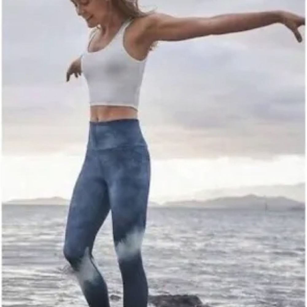Athleta Blue Tie-Dye High-Rise Leggings